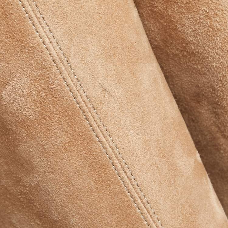 Pre Owned Casadei Brown Suede Over Knee Boots Size 39