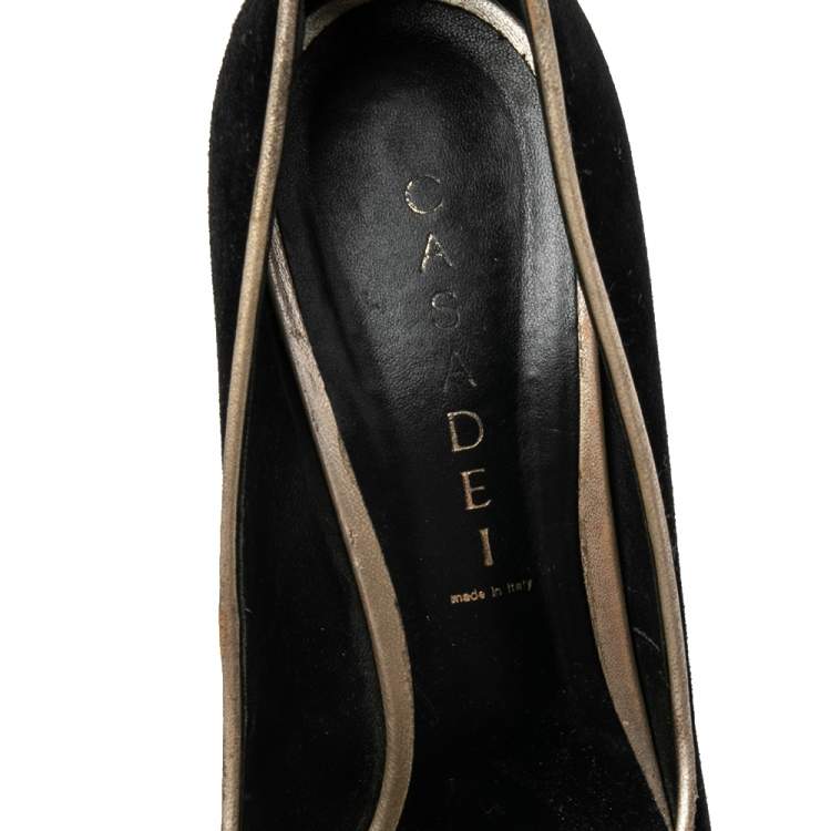 Pre Owned Casadei Black Suede Pointed Toe Pumps Size 40