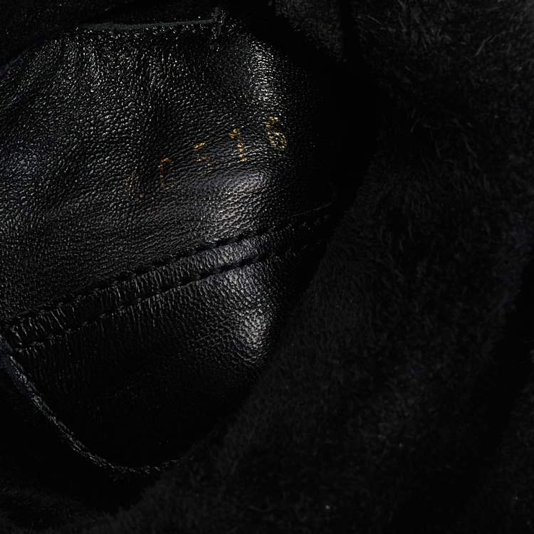 Pre Owned Casadei Black Suede Renna Gotham Wedge Ankle Boots Size 37.5