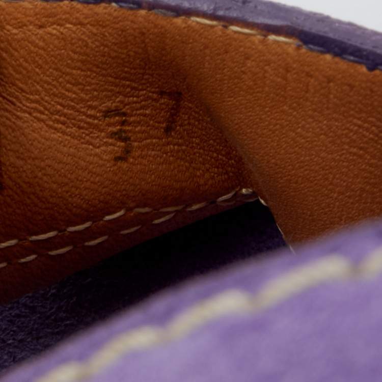 Pre Owned Casadei Purple Suede Cork Wedge Sandals Size 37