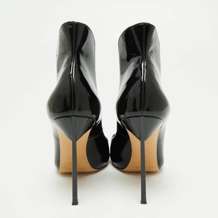 Pre Owned Casadei Black Patent Leather Pointed Toe Pumps Size 39