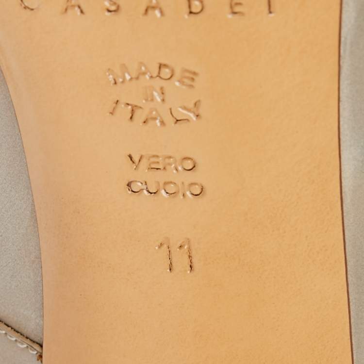 Pre Owned Casadei Metallic Leather Blade Pointed Toe Pumps Size 41