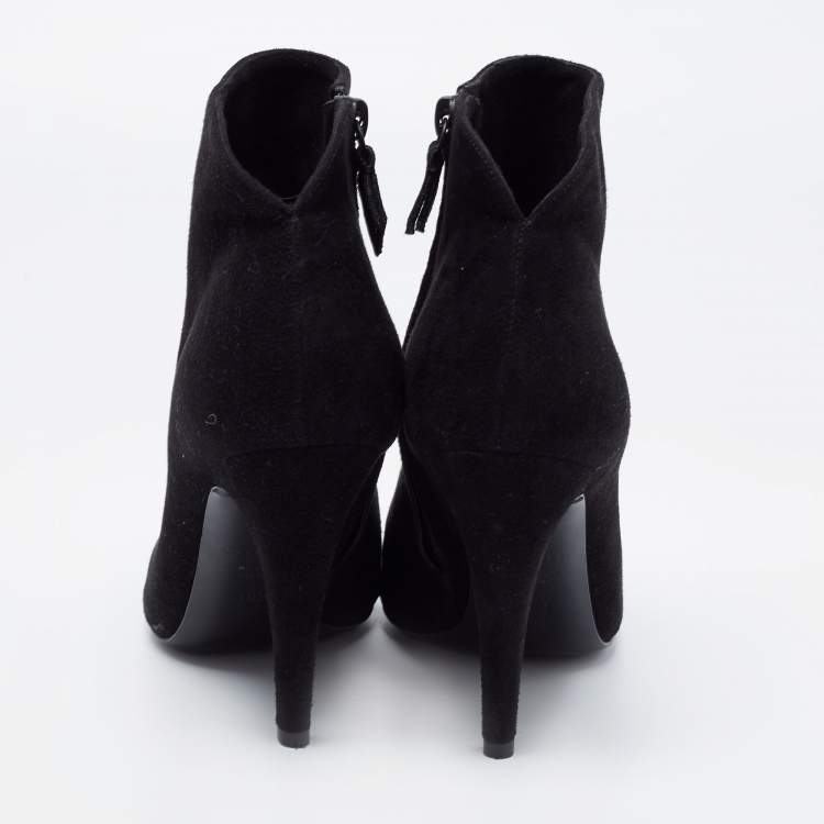 مملوكة مسبقًا Casadei Black Suede Ankle Boots Size 36.5 
