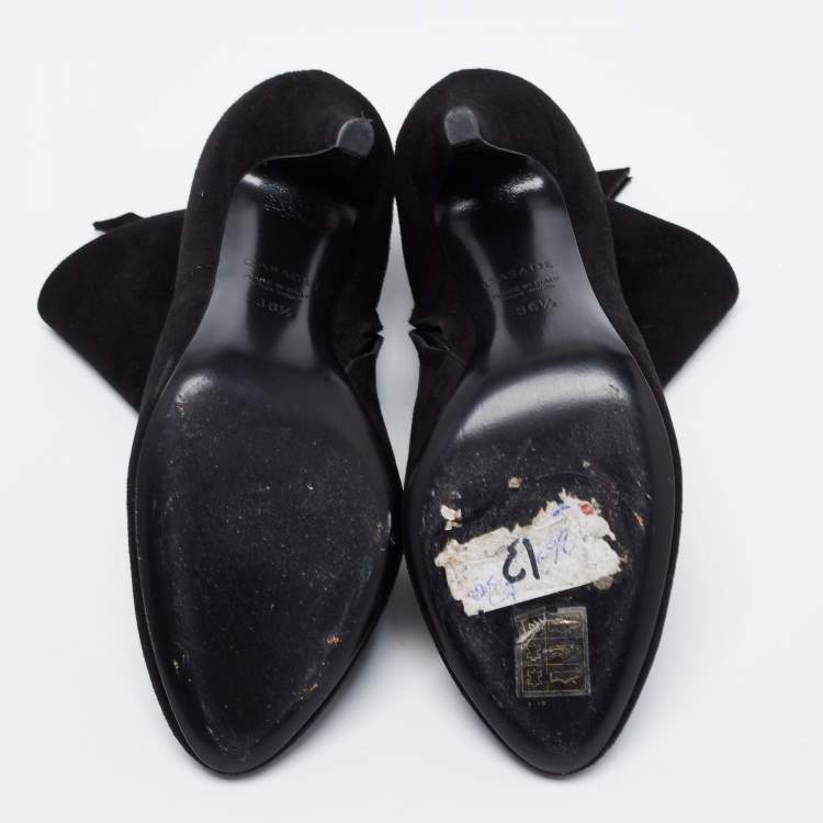 مملوكة مسبقًا Casadei Black Suede Ankle Boots Size 36.5 