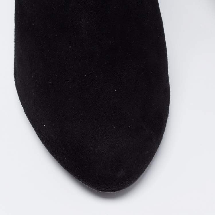 مملوكة مسبقًا Casadei Black Suede Ankle Boots Size 36.5 