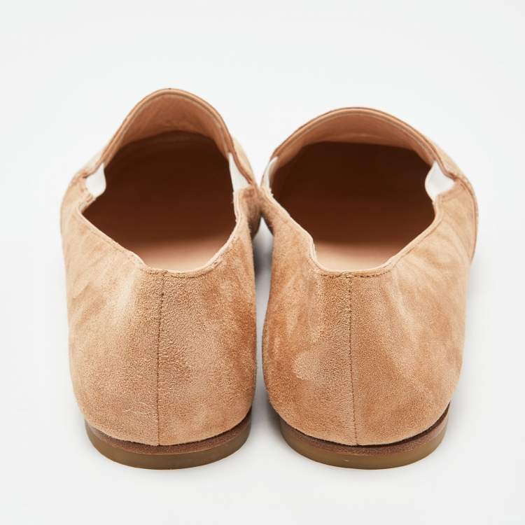 Pre Owned Casadei Beige Suede Smoking Slippers Size 40