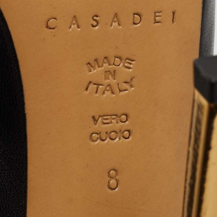 Pre Owned Casadei Black Leather Gladiator Sandals Size 38