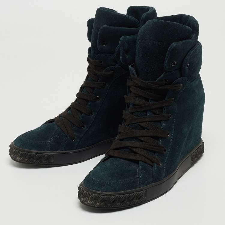 مملوكة مسبقًا Casadei Teal Suede Lace Up Ankle Boots Size 39