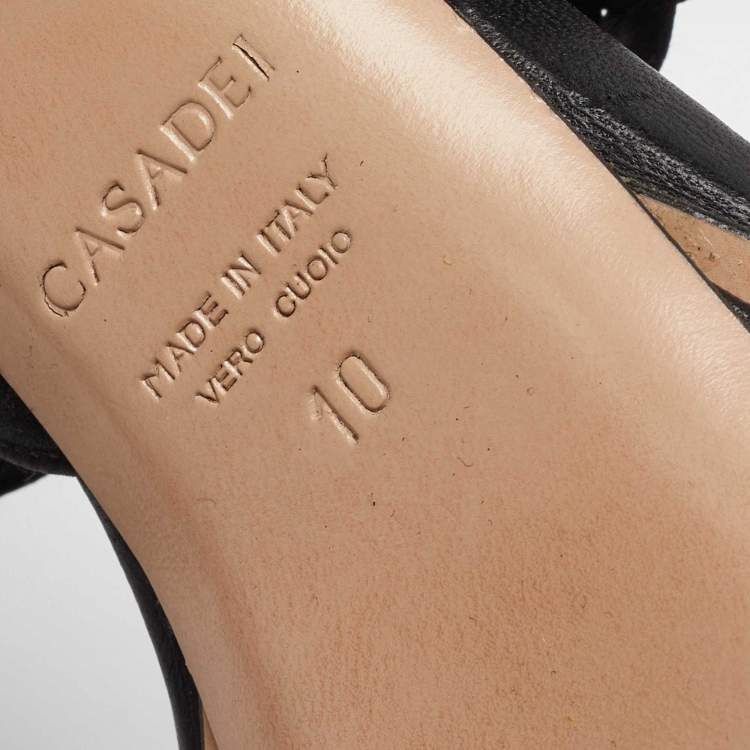 Pre Owned Casadei Black Woven Satin and Fabric Platform Ankle Strap Sandals Size 40