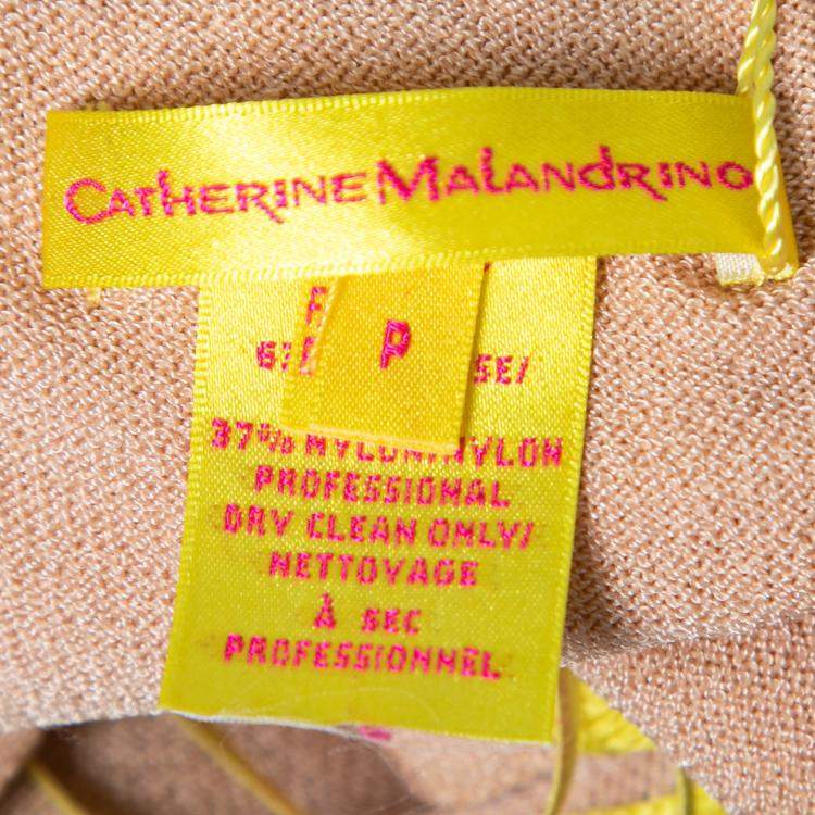Pre Owned Catherine Malandrino Colorblock Paneled Pointelle Knit Sleeveless Bodycon Dress S