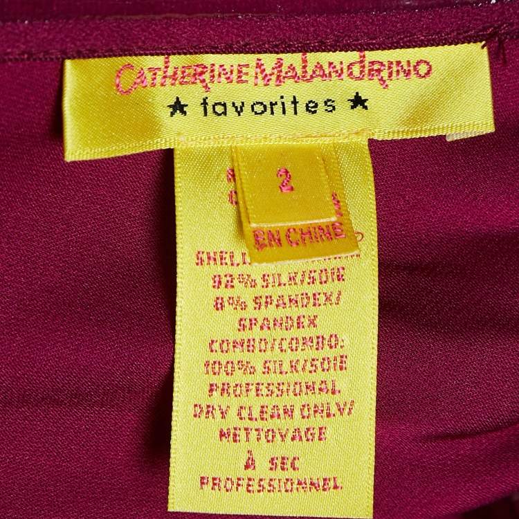 Pre Owned Catherine Malandrino Purple Silk Ruffled One-Shoulder Mini Dress S