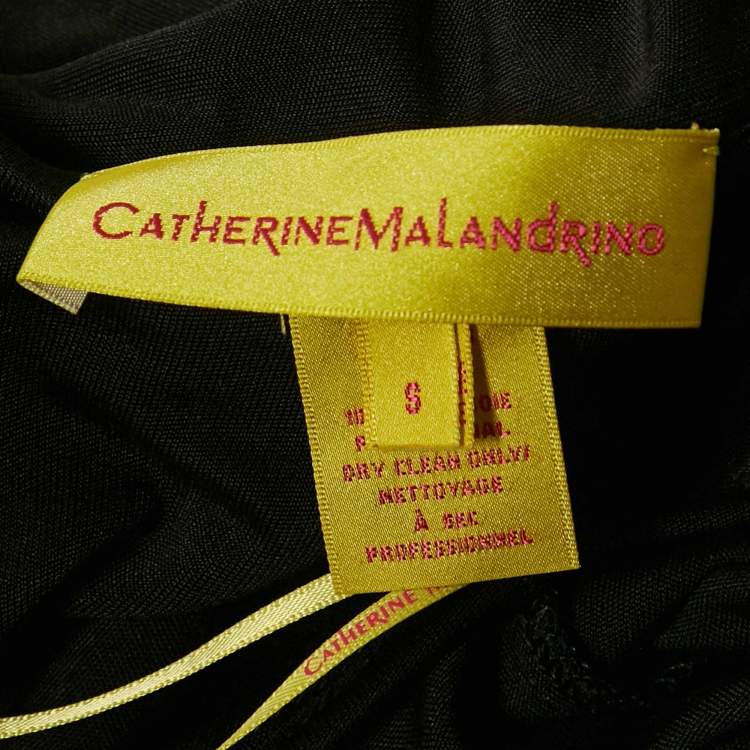 Pre Owned Catherine Malandrino Black Jersey Ruched Mini Dress S
