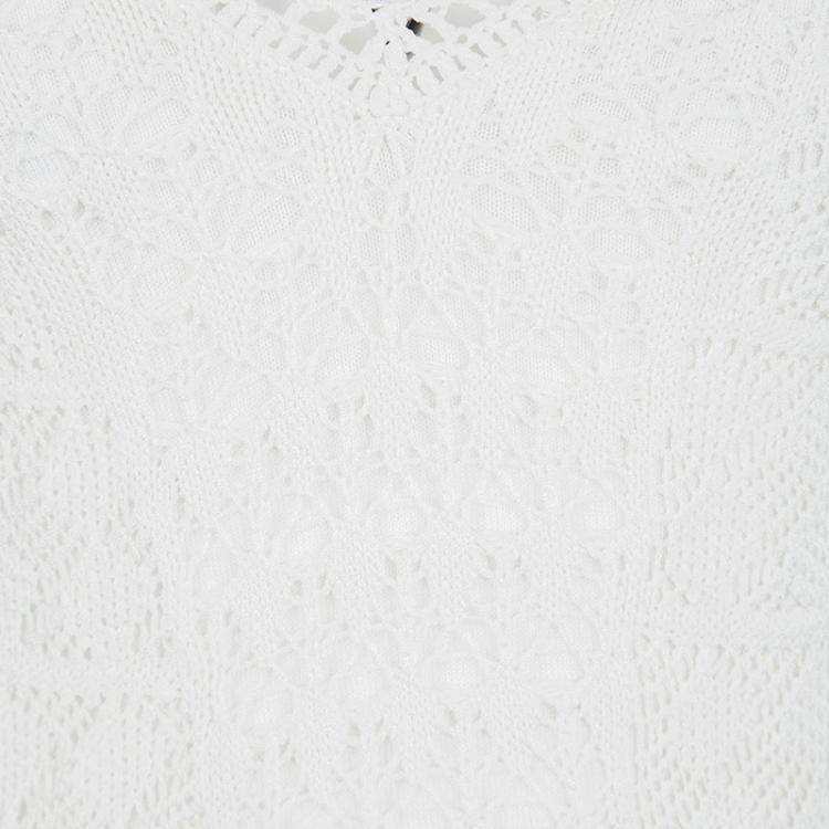 Pre Owned Catherine Malandrino Off White Crochet Knit Fitted Maxi Dress P / XS