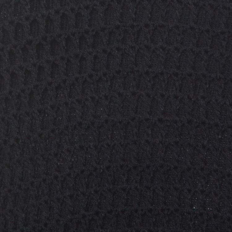 Pre Owned Catherine Malandrino Black Crochet Knit Short Sleeve Maxi Dress S 