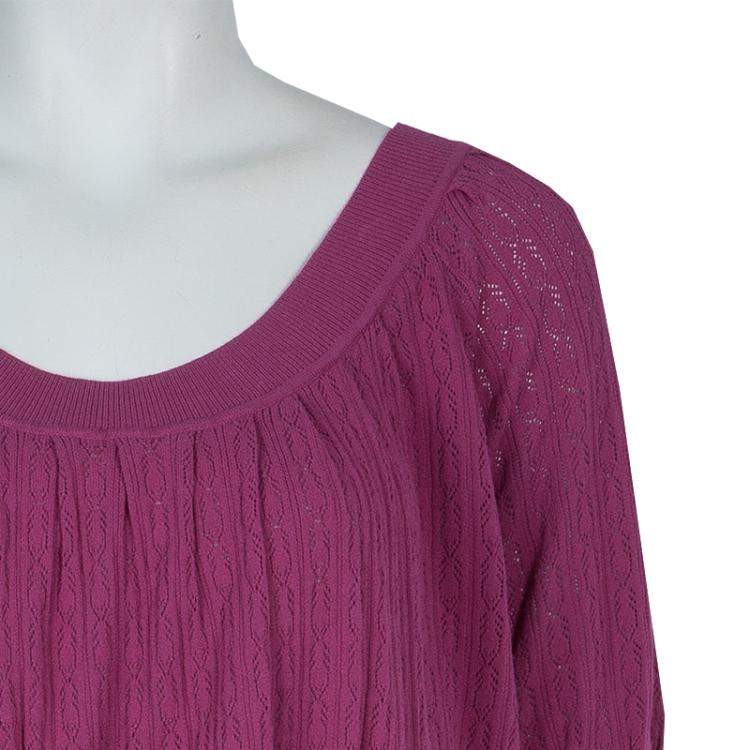 Pre Owned Catherine Malandrino Pink Knit Cinched Waist Top S