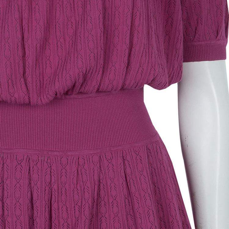 Pre Owned Catherine Malandrino Pink Knit Cinched Waist Top S