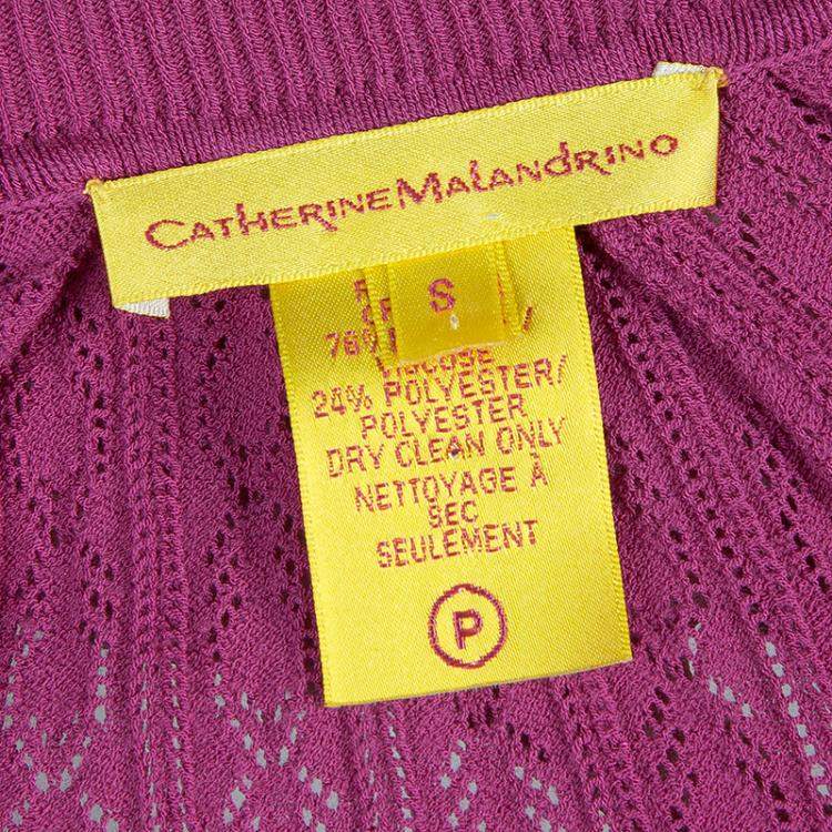 Pre Owned Catherine Malandrino Pink Knit Cinched Waist Top S