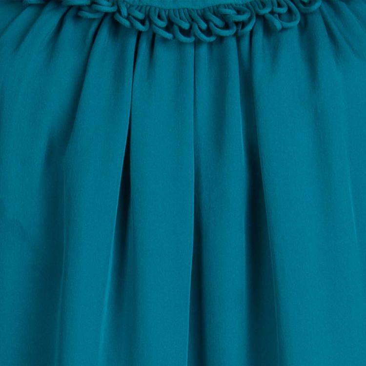 Pre Owned Catherine Malandrino Jade Green Cut Work Detailed Silk Blouse S