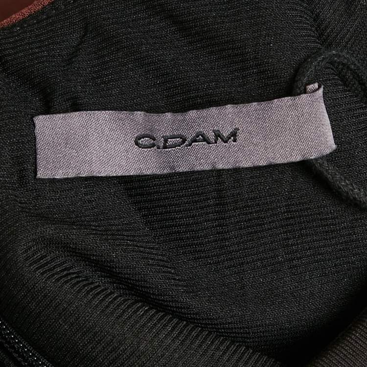 Pre Owned C.dam Black/Brown Jersey Draped Maxi Dress S 