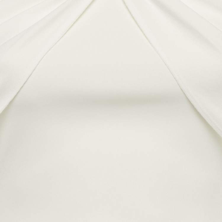 Pre Owned C.Dam White Jersey Draped Bubble Hem Mini Dress XS