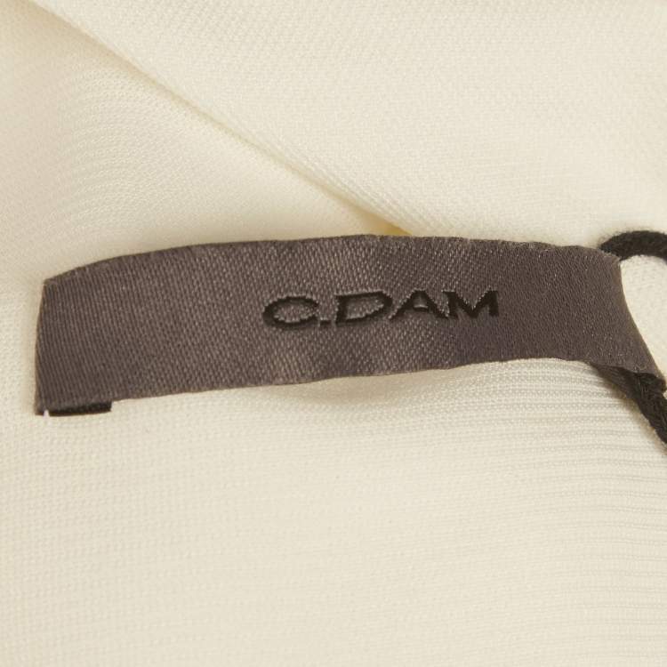 Pre Owned C.Dam White Jersey Draped Bubble Hem Mini Dress XS