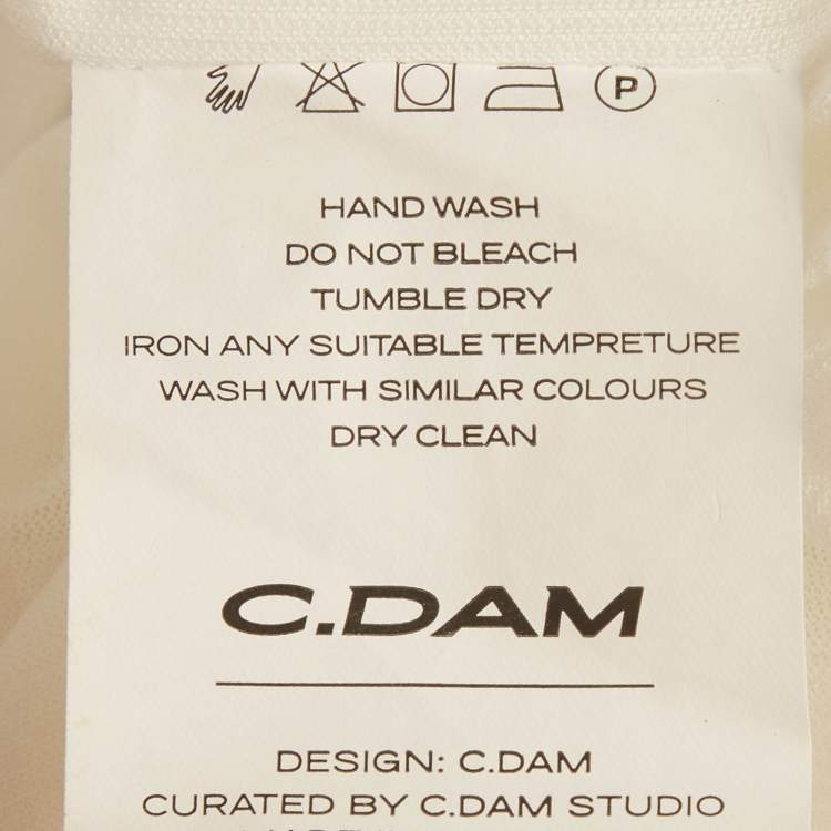 Pre Owned C.Dam White Jersey Draped Bubble Hem Mini Dress XS