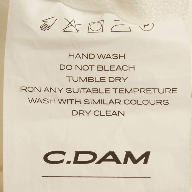 Pre Owned C.Dam White Jersey Ruched Maxi Dress XS