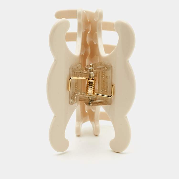 Pre Owned Celine Resin Gold Tone Hair Claw