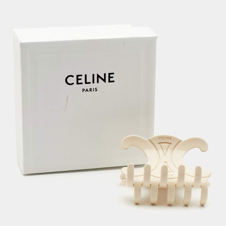 Pre Owned Celine Resin Gold Tone Hair Claw