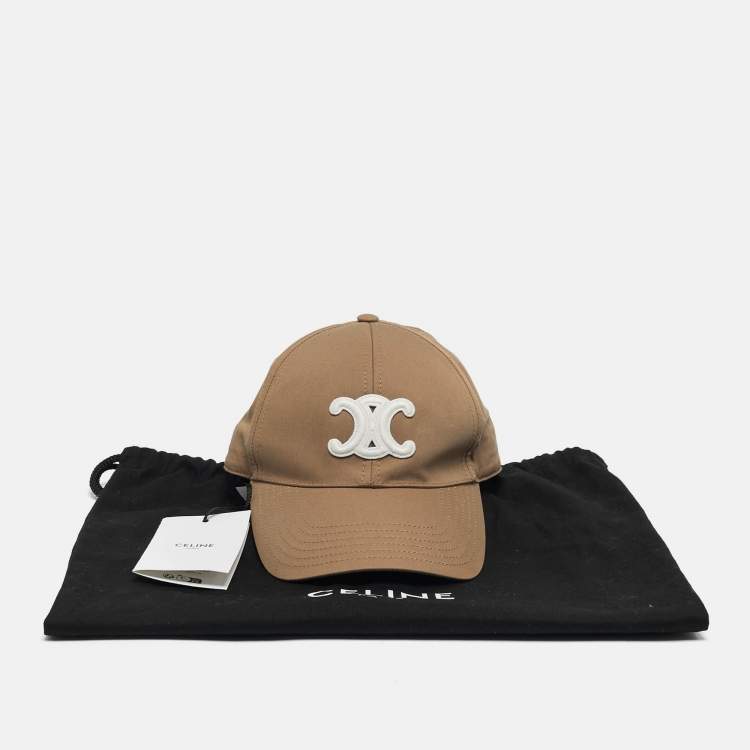 مملوكة مسبقًا Celine Beige Cotton Triomphe Baseball Cap M
