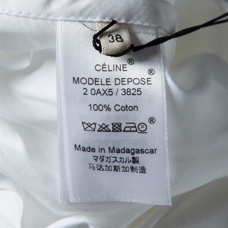 Pre Owned Celine White Cotton Corset Top M