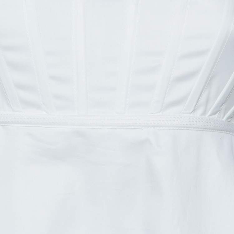 Pre Owned Celine White Cotton Corset Top M