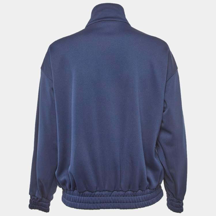 Pre Owned Celine Blue Jersey Side Stripe Track Jacket XS