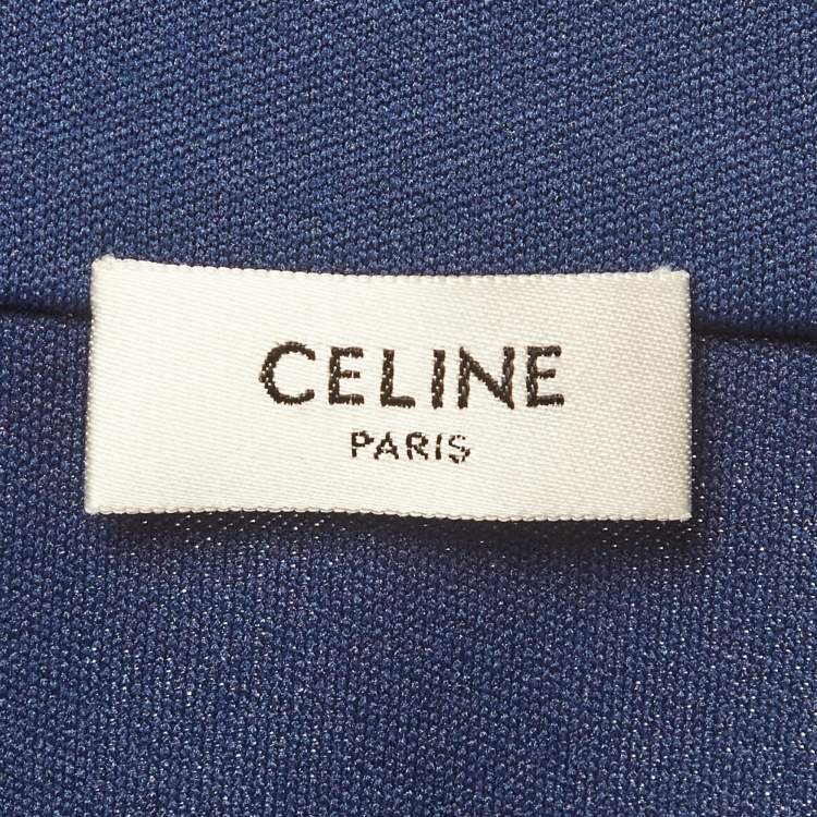 Pre Owned Celine Blue Jersey Side Stripe Track Jacket XS
