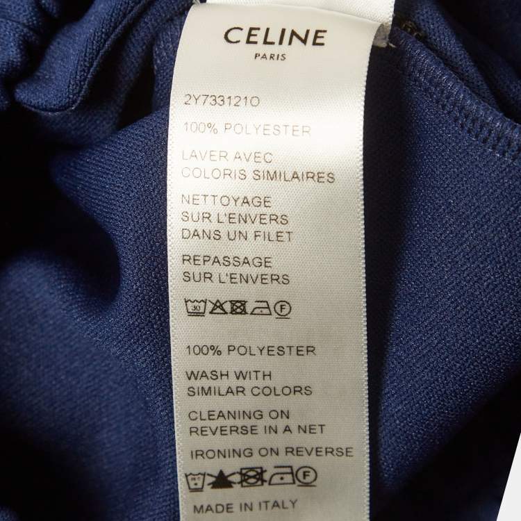 Pre Owned Celine Blue Jersey Side Stripe Track Jacket XS