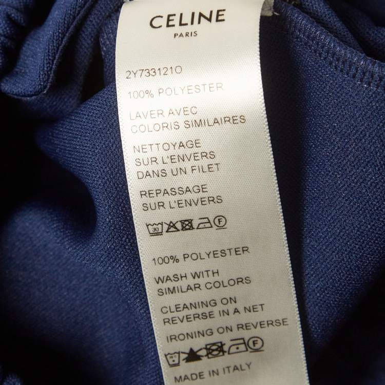 Pre Owned Celine Blue Jersey Side Stripe Track Jacket XS