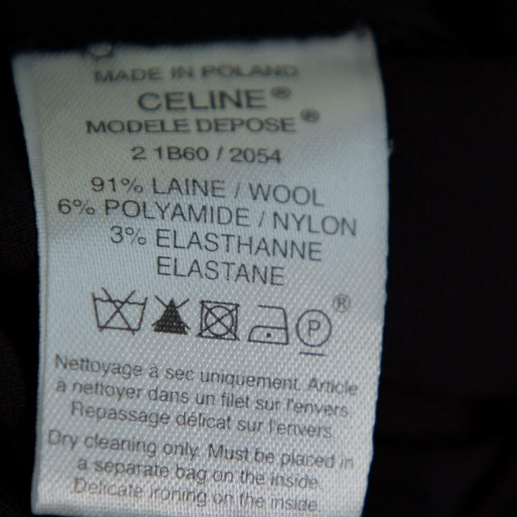 مملوكة مسبقًا Celine Brown Wool Wide Leg Trousers S