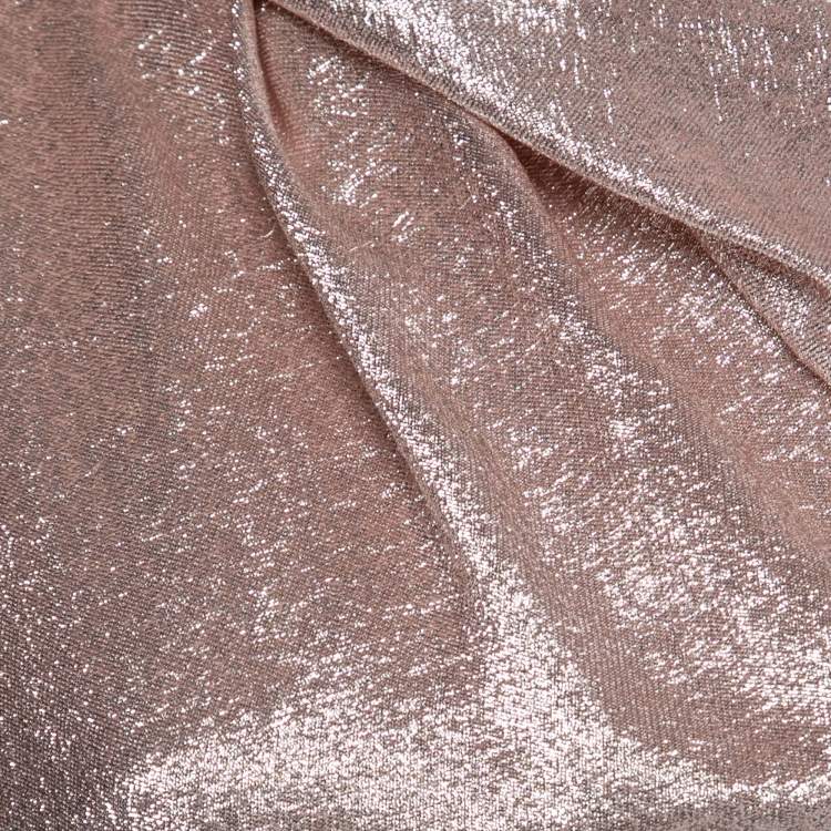 Pre Owned Celine Light Pink Lame One-Shoulder Draped Midi Dress S