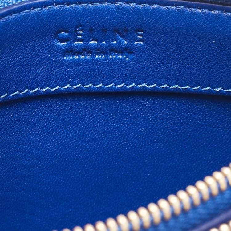 مملوكة مسبقًا Celine Blue Python and Leather Small Trio Zip Crossbody Bag