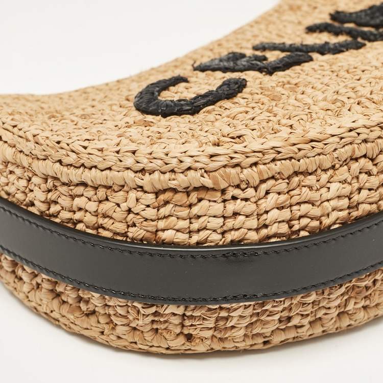 Pre Owned Celine Beige/Black Raffia Ava Hobo