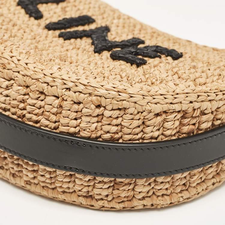 Pre Owned Celine Beige/Black Raffia Ava Hobo