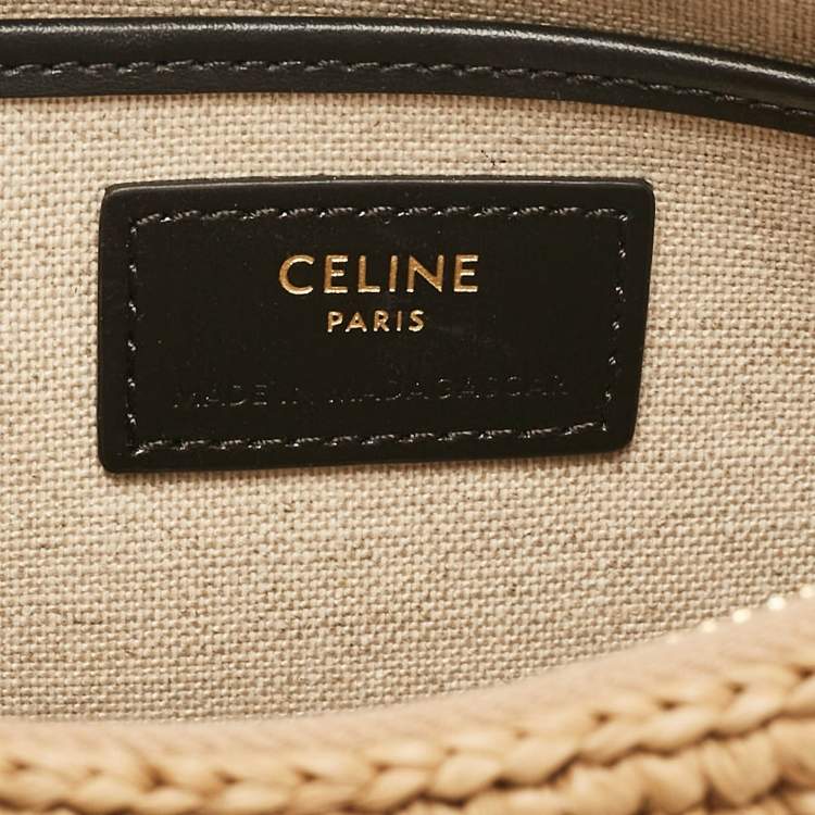 Pre Owned Celine Beige/Black Raffia Ava Hobo