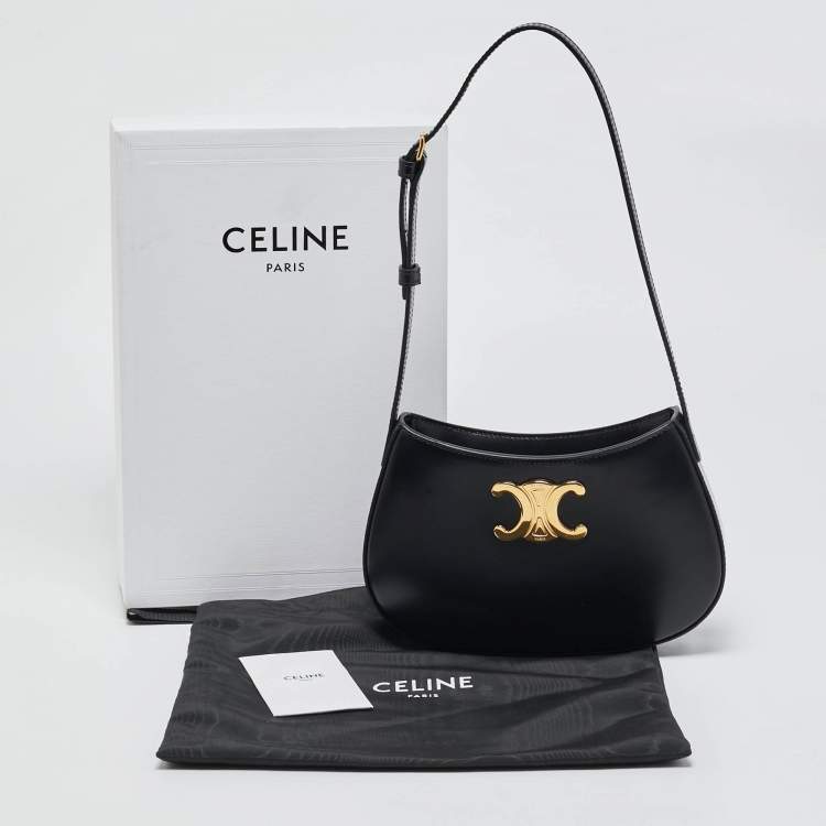 Pre Owned Celine Black Leather Medium Tilly Bag