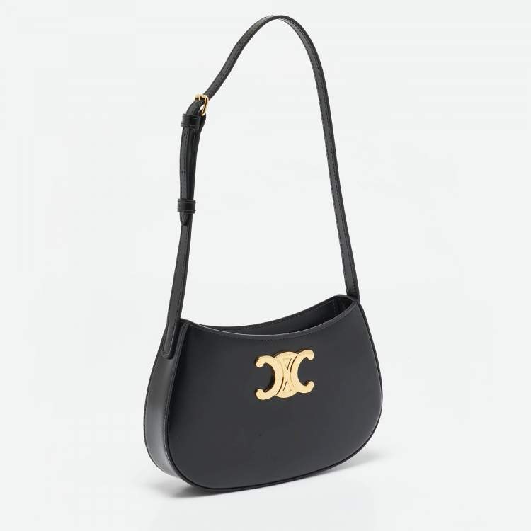 Pre Owned Celine Black Leather Medium Tilly Bag