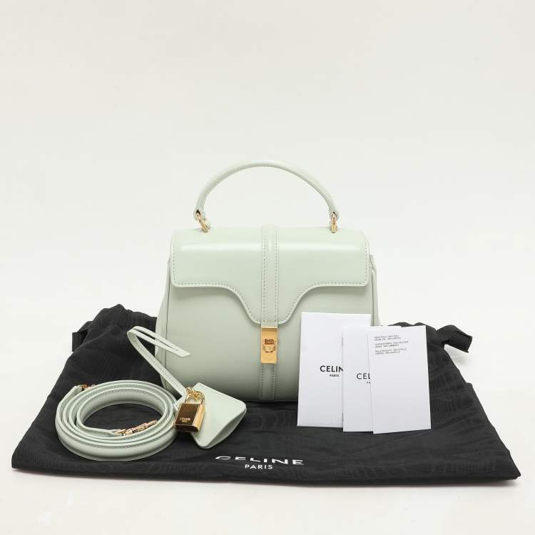 Pre Owned Celine Jade Leather Mini 16 Top Handle Bag