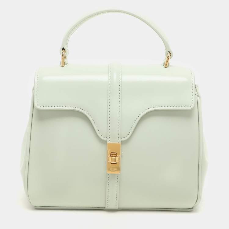 Pre Owned Celine Jade Leather Mini 16 Top Handle Bag