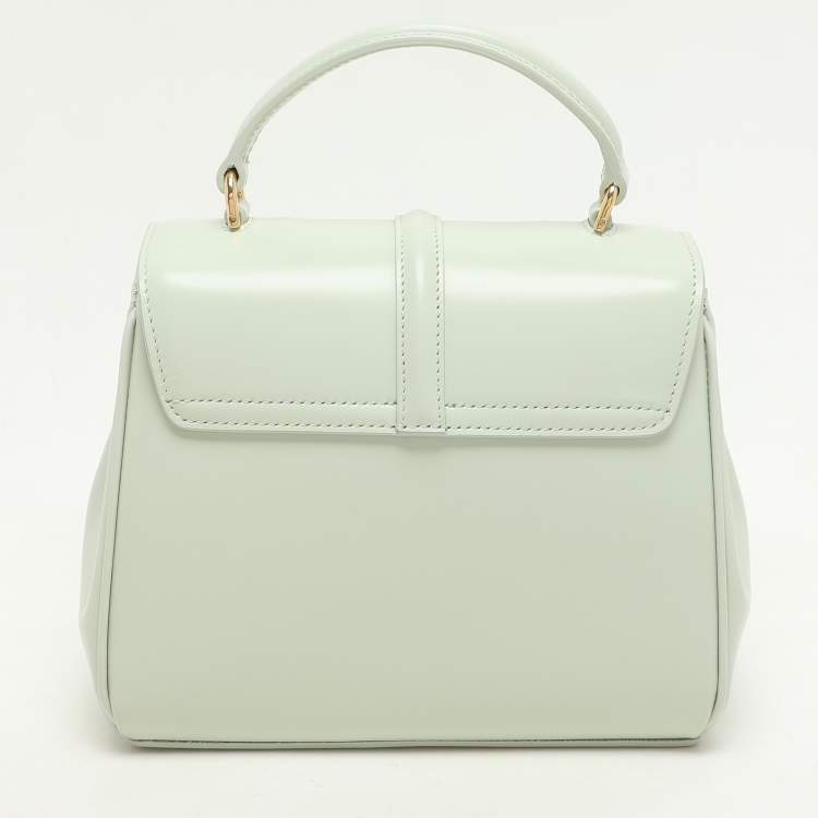 Pre Owned Celine Jade Leather Mini 16 Top Handle Bag