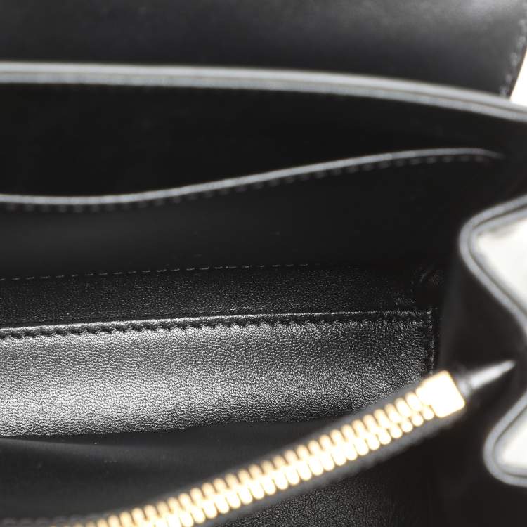 Pre Owned Celine Black Satinated Leather Mini 16 Top Handle Bag