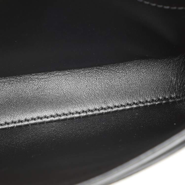 Pre Owned Celine Black Satinated Leather Mini 16 Top Handle Bag