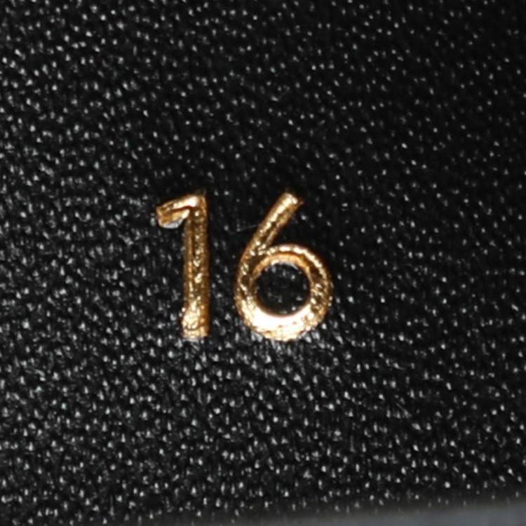 Pre Owned Celine Black Satinated Leather Mini 16 Top Handle Bag